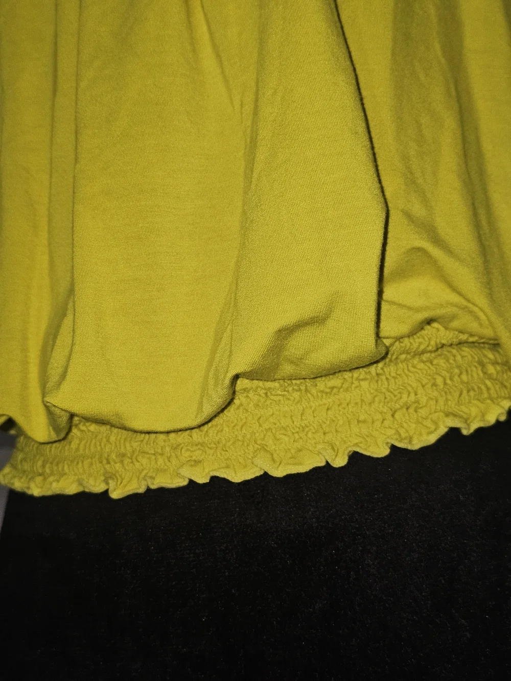 INC International Concepts Bright Yellow Smocked Puff Sleeve Crop Top - Picture 7 of 13